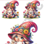 TRANSFER DTF APLIQUE GNOMOS E DUENDES 06 – 14X20CM. – REF: DAGED006
