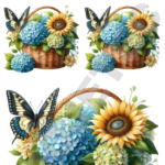 TRANSFER DTF APLIQUE FLORES E BORBOLETAS 02 – MED.: 14X20CM – REF: DAFEB002