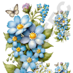 TRANSFER DTF APLIQUE FLORES E BORBOLETAS 03 – MED.: 14X20CM – REF: DAFEB003