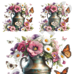 TRANSFER DTF APLIQUE FLORES E BORBOLETAS 05 – MED.: 14X20CM – REF: DAFEB005