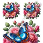TRANSFER DTF APLIQUE FLORES E BORBOLETAS 07 – MED.: 14X20CM – REF: DAFEB007