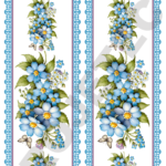 TRANSFER DTF BARRADINHOS FLORES E BORBOLETAS 03 – A4C/2 PARTES – REF: DTFBFEB003