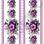 TRANSFER DTF BARRADINHOS FLORES E BORBOLETAS 06 – A4C/2 PARTES – REF: DTFBFEB006