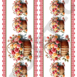 TRANSFER DTF BARRADINHOS FLORES E BORBOLETAS 11 – A4C/2 PARTES – REF: DTFBFEB011