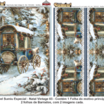 PAPEL SUMIU Especial – Natal Vintage 003 – REF.: PSNV003 – PACK C/3 Folhas 19x25cm