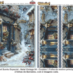 PAPEL SUMIU Especial – Natal Vintage 004 – REF.: PSNV004 – PACK C/3 Folhas 19x25cm