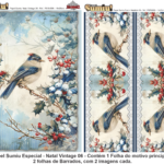 PAPEL SUMIU Especial – Natal Vintage 006 – REF.: PSNV006 – PACK C/3 Folhas 19x25cm