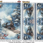 PAPEL SUMIU Especial – Natal Vintage 007 – REF.: PSNV007 – PACK C/3 Folhas 19x25cm