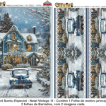 PAPEL SUMIU Especial – Natal Vintage 011 – REF.: PSNV011 – PACK C/3 Folhas 19x25cm