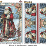 PAPEL SUMIU Especial – Natal Vintage 012 – REF.: PSNV012 – PACK C/3 Folhas 19x25cm