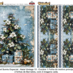 PAPEL SUMIU Especial – Natal Vintage 013 – REF.: PSNV013 – PACK C/3 Folhas 19x25cm