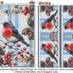 PAPEL SUMIU Especial – Natal Vintage 014 – REF.: PSNV014 – PACK C/3 Folhas 19x25cm