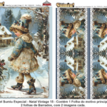 PAPEL SUMIU Especial – Natal Vintage 015 – REF.: PSNV015 – PACK C/3 Folhas 19x25cm