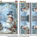 PAPEL SUMIU Especial – Natal Vintage 016 – REF.: PSNV016 – PACK C/3 Folhas 19x25cm
