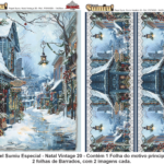 PAPEL SUMIU Especial – Natal Vintage 020 – REF.: PSNV020 – PACK C/3 Folhas 19x25cm